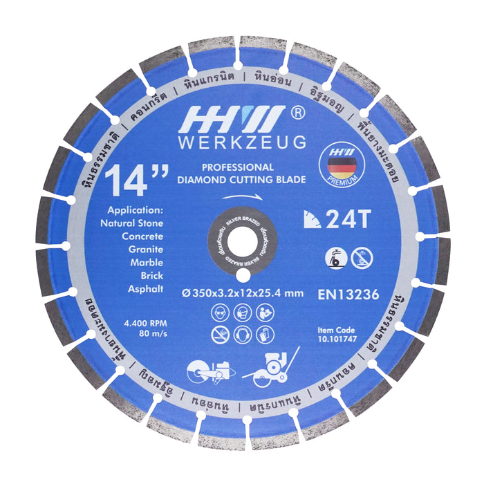 HHW ใบตัดถนน Silver Brazed / Diamond Cutting Discs Silver Brazed