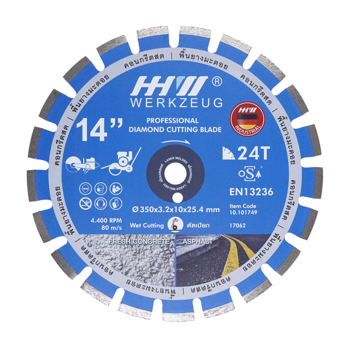 HHW ใบตัดถนน Laser Welded OSA / Diamond Cutting Disc Laser Welded OSA