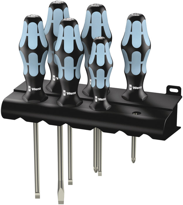 Wera ชุดไขควงสแตนเลส 6 ตัว/ชุด Kraftform Screwdriver set, stainless and rack 3334/6