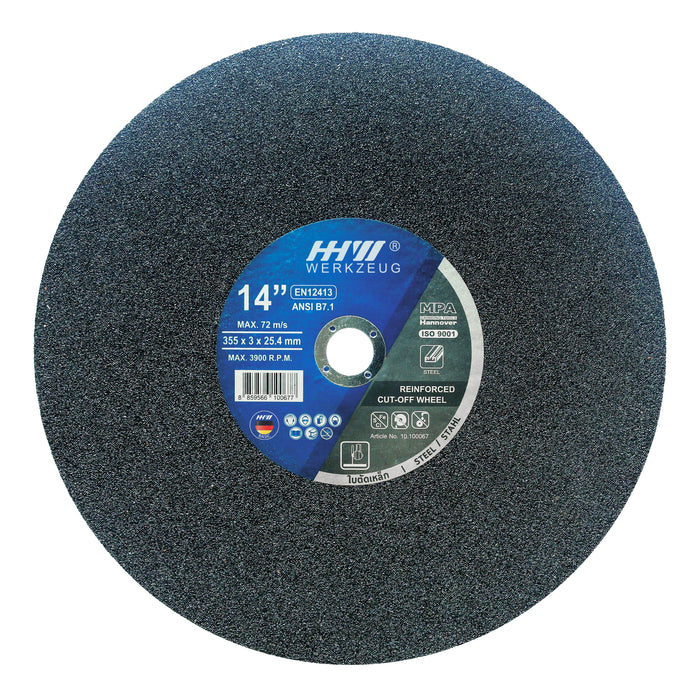 HHW ใบตัดเหล็กและสแตนเลส 4, 14, 16 นิ้ว / CUTTING DISC 4, 14, 16" FOR METAL AND STEEL