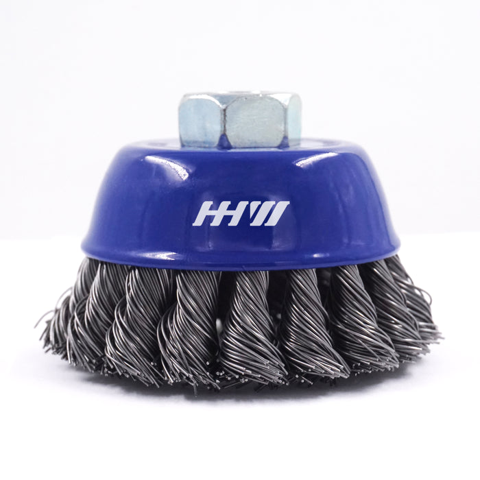 HHW Cup Brush Knoted Style (Steel) แปรงลวดรูปถ้วยแบบถัก (เหล็ก)