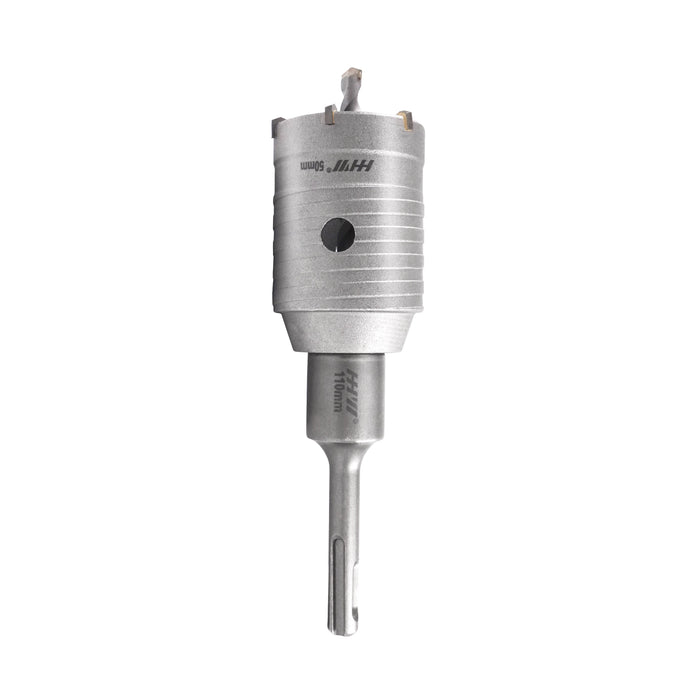 HHW โฮลซอเจาะคอนกรีตและแกนจับดอกคอริ่ง TCT Hammer Core Bit SDS PLUS & Arbor With Center Drill for Concrete Core Bit 200 mm