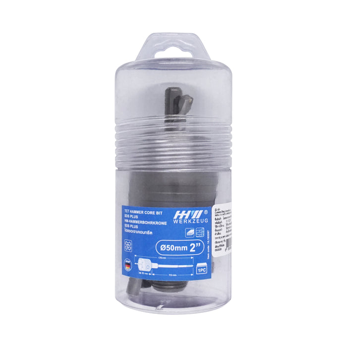 HHW โฮลซอเจาะคอนกรีตและแกนจับดอกคอริ่ง TCT Hammer Core Bit SDS PLUS & Arbor With Center Drill for Concrete Core Bit 200 mm