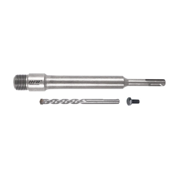 HHW โฮลซอเจาะคอนกรีตและแกนจับดอกคอริ่ง TCT Hammer Core Bit SDS PLUS & Arbor With Center Drill for Concrete Core Bit 200 mm