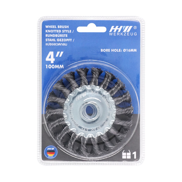 HHW แปรงลวดกลม (เหล็ก) Wheel brush knotted style
