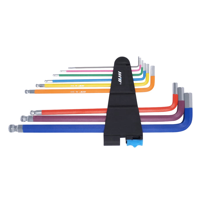 HHW ชุดประแจหกเหลี่ยม หัวบอล 9 Hex-Plus Multicolour L-Key Set Long