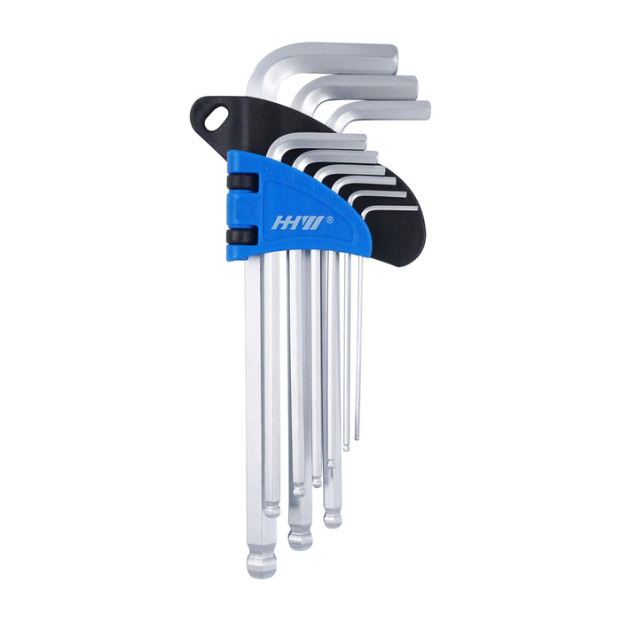 HHW ชุดประแจหกเหลี่ยม CR-V 9 ชิ้น 9 Hex-Plus CR-V, L-key Set Metric