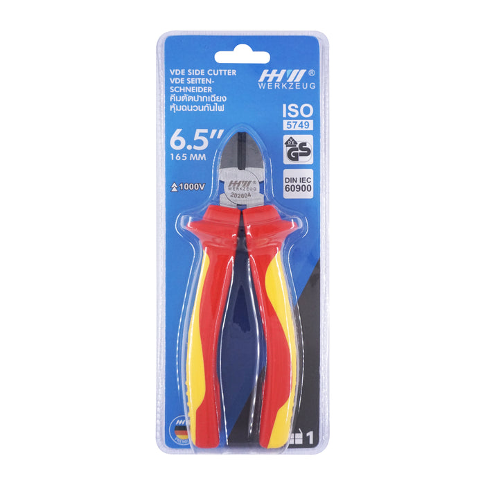 HHW คีมตัดปากเฉียง หุ้มฉนวนกันไฟ VDE Side Cutter ISO 5746 IEC 60900