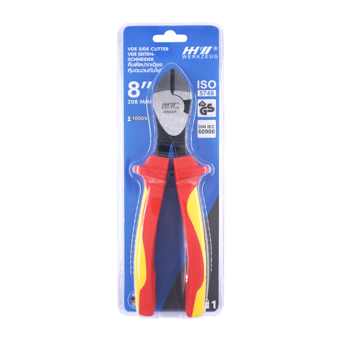 HHW คีมตัดปากเฉียง หุ้มฉนวนกันไฟ VDE Side Cutter ISO 5746 IEC 60900