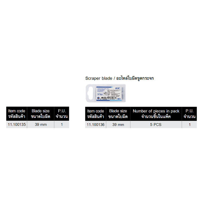 HHW มีดขูดกระจก Blade scraper