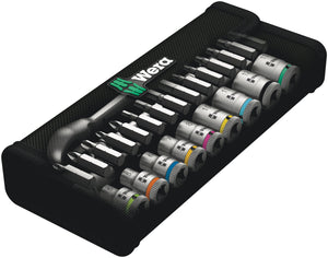 WERA 8100 SA 8 Zyklop Metal Ratchet Set, with switch lever, 1/4" drive, metric