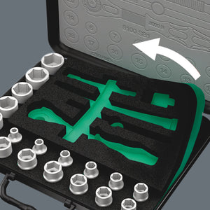 WERA 8100 SA/SC 2 Zyklop Speed Ratchet Set, 1/4" drive and 1/2" drive, metric