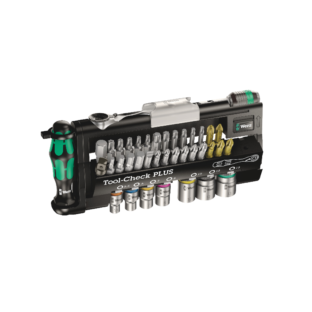 WERA Tool-Check PLUS, Bits assortment with ratchet + sockets