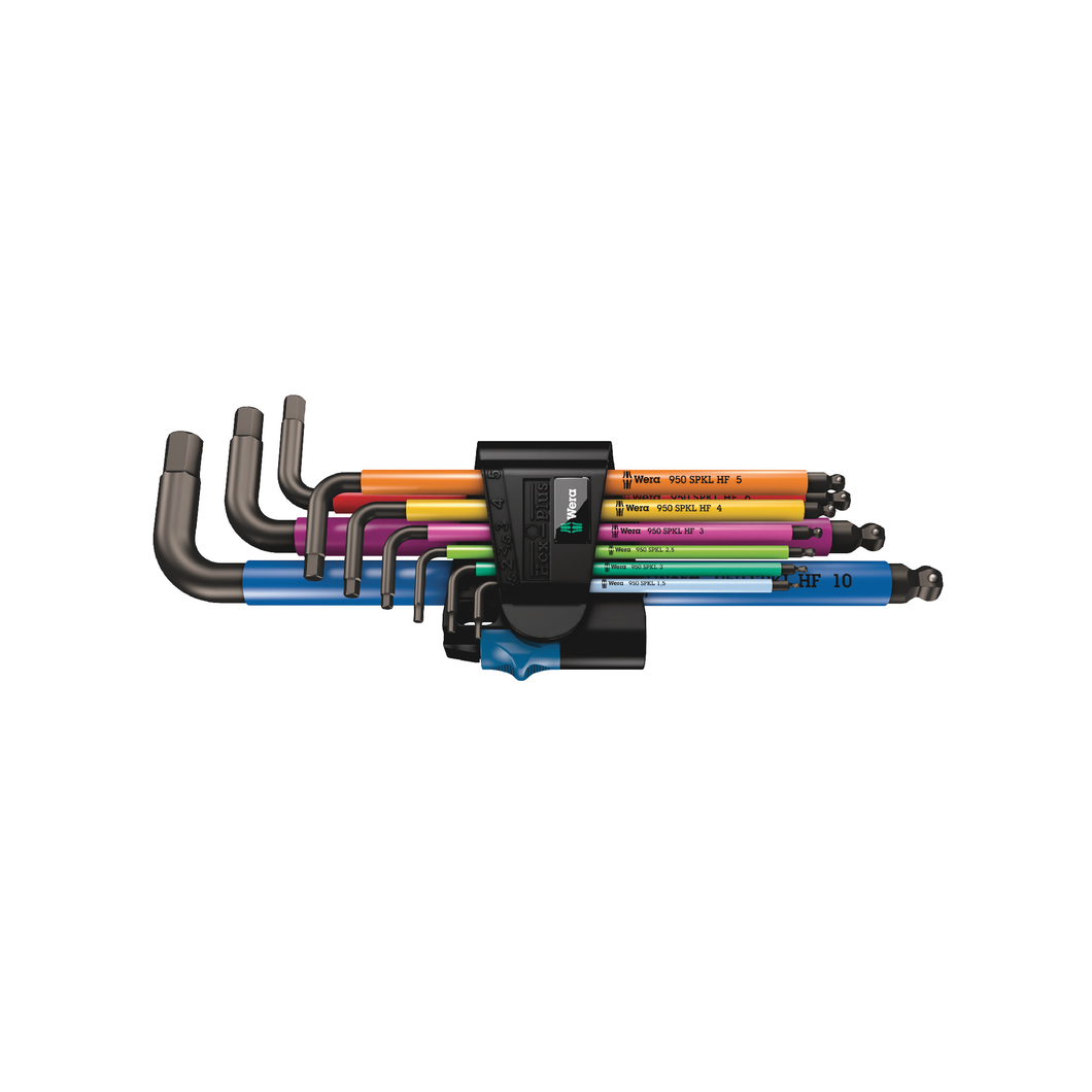 WERA 950/9 Hex-Plus Multicolour HF 1, L-key set with holding function, BlackLaser