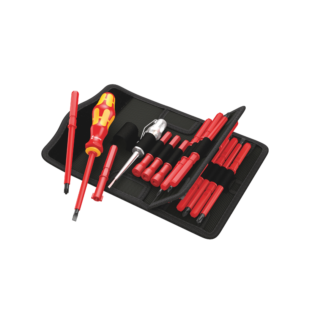 WERA Kraftform Kompakt VDE 18 Universal 1, Bit set with handle and inter-changeable blades