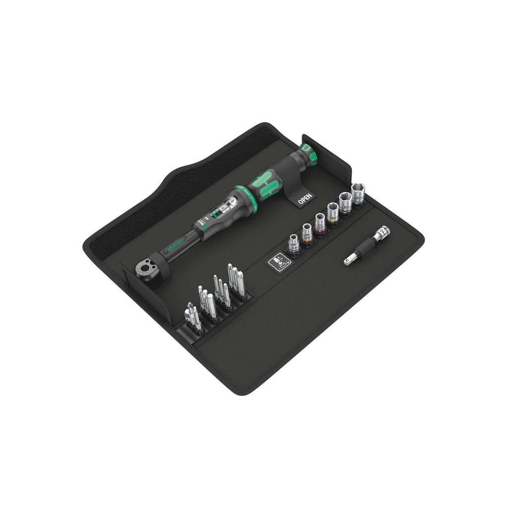 WERA Click-Torque A6 Set 1, Click-Torque Wrench in textile box+bits+sockets