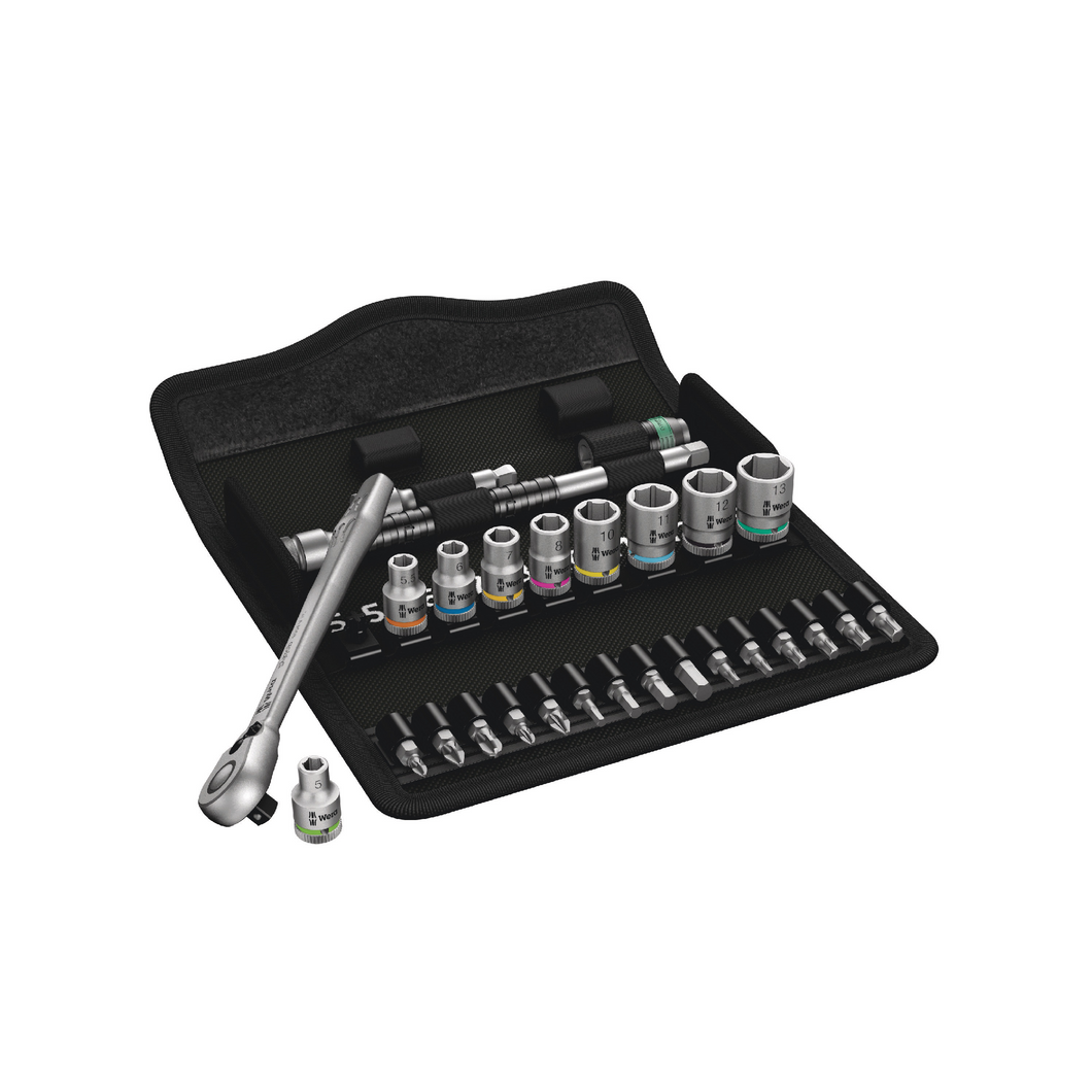 WERA 8100 SA 8 Zyklop Metal Ratchet Set, with switch lever, 1/4
