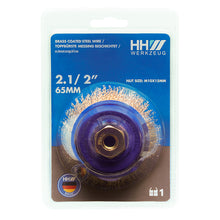 Load image into Gallery viewer, HHW แปรงลวดเคลือบทองเหลืองรูปถ้วย (เหล็ก) Cup Brush Brass Coated (steel)
