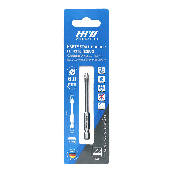 HHW ดอกสว่านคาร์ไบด์สำหรับกระเบื้อง / CARBIDE DRILL BIT FOR TILES