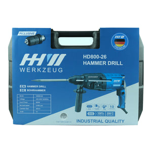 HHW สว่านโรตารี่ 3 ระบบ แบบเปลี่ยนหัวได้ / HAMMER DRILL HD800-26