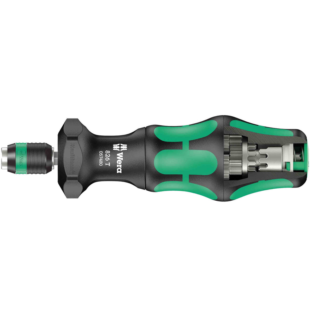 Wera ไขควง 826 T Kraftform Turbo bit-holding  พร้อม Rapidaptor หัวจับแบบปลดเร็ว